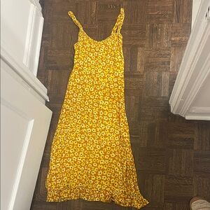 Faithfull the Brand Yellow Floral Maxi Slip Dress